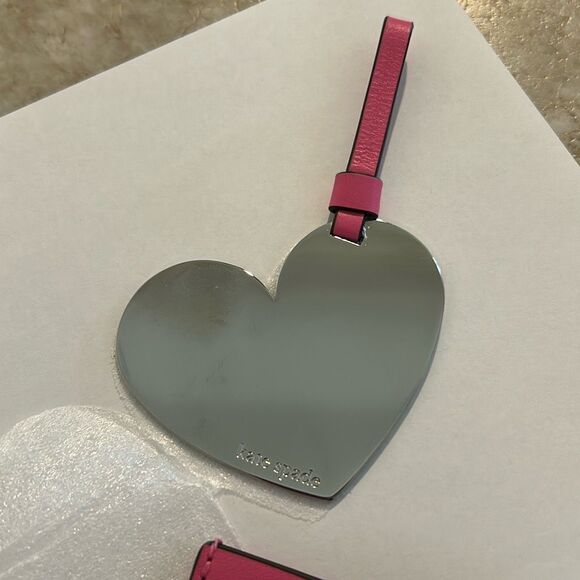 KATE SPADE Pink & Silver Heart Hang Tag NWT - Picture 3 of 6